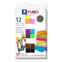 FIMO EFFECT NEON PACK 12 HALF BLOCKS 8013 C12-3
