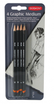DERWENT GRAPHIC DESIGNER BLISTER OF 4 MEDIUM 39004