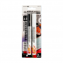 R&L ACRYLIC PAINT MARKERS - 2 BLACK & WHITE REV MARK-2724