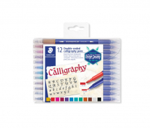 STAEDTLER DOUBLE-ENDED CALLIGRAPHY PEN PK 12 ASS COL