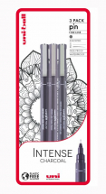 UNI PIN 3PC PLASTIC FREE PACK INTENSE CHARCOAL 238212789