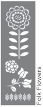 FOLK FLOWERS 6inchx18inch AMERICANA® DECOR<sup>(TM)</sup> STENCIL