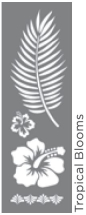 TROPICAL BLOOMS 6inchx18inch AMERICANA® DECOR<sup>(TM)</sup> STENCIL