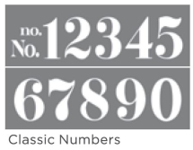 CLASSIC NUMBERS 6inchx18inch 2-PART AMERICANA® DECOR<sup>(TM)</sup> STENCIL