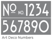 ART DECO NUMBERS 6inchx18inch 2-PART AMERICANA® DECOR<sup>(TM)</sup> STENCIL