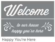 HAPPY YOU'RE HERE 6inchx18inch 2-PT AMERICANA® DECOR<sup>(TM)</sup> STENCIL