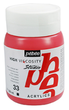 PEBEO 033 CADMIUM RED HUE 500ml STUDIO ACRYLIC 179033