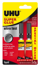 UHU SUPER GLUE 2 x 3g BLISTERCARD 62686