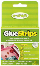 U-CRAFT GLUE STRIP 4mm x 8mm PERMANENT ROLL 201079