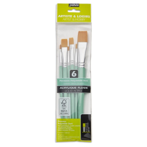 PEBEO 6 YELLOW FLAT POLYAMIDE BRUSH WALLET 952310