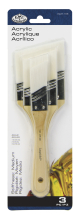 R&L 3 PC WHITE TAKLON ANGULAR BRUSH SET RART-155