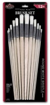 R&L 12PC ROUND WHITE BRISTLE SET RSET-9602