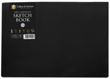 A3 LANDSCAPE SOFT SKETCH BOOK 20 SH WHITE PAPER BLACK COVER