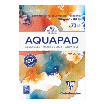 CLAIREFONTAINE GOLDLINE AQUA PAD A5 70SH WHITE 300G 975720C