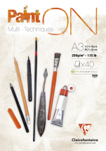 CLAIREFONTAINE PAINT ON WHITE PAD A3 250GSM 40SH 96536C