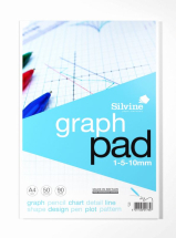 SILVINE GRAPH PAD A4 1/5/10mm   A4GP