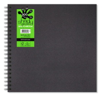 SHADY GECKO BLACK 300mmx300mm 200gsm CARD SKETCHBOOK  GEC404