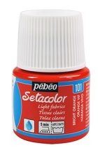 VIVID ORANGE LIGHT FABRICS PEBEO SETACOLOR 45ml 329101