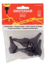 SET OF 5 DOSING NOZZLES AMSTERDAM ACRYLIC 120ml TUBES