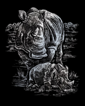 R&L RHINOCEROS & BABY SCRAPERFOIL SILVER SILF21