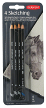DERWENT SKETCHING PENCILS 4 BLISTER 39003