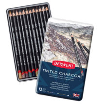 DERWENT TINTED CHARCOAL 12 TIN PENCILS 2301690