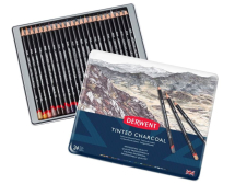 DERWENT TINTED CHARCOAL 24 TIN PENCILS 2301691