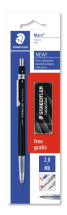 STAEDTLER MARS TECHNICO BLACK B/CARD FREE ERASER 780 C BKP6