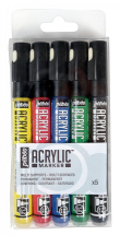 PEBEO ACRYLIC MARKER 5 SET 1.2 BK-YE-RE-BL-GN 201211