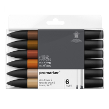 PROMARKER 6 SET SKIN TONES 2 0290115 BY WINSOR & NEWTON
