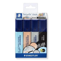 STAEDTLER TEXTSURFER VINTAGE HIGHLIGHTER WALLET OF 4