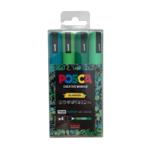 PC-5M 4PC PACK GREENS POSCA MEDIUM BULLET TIP