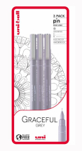 UNI PIN 3PC PLASTIC FREE PACK GRACEFUL GREY 238212788