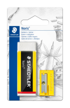 STAEDTLER NORIS ERASER + SHARPENER B/CARD 526 N-S1BK