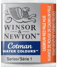 WN COTMAN WATERCOLOUR 1/2 PAN CADMIUM RED PALE 0301103