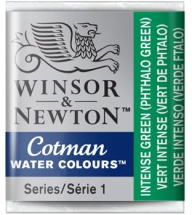 WN COTMAN WATERCOLOUR 1/2 PAN INTENSE GREEN 0301329