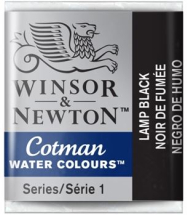 WN COTMAN WATERCOLOUR 1/2 PAN LAMP BLACK 0301337