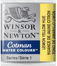 WN COTMAN WATERCOLOUR 1/2 PAN LEMON YELLOW 0301346