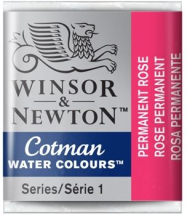 WN COTMAN WATERCOLOUR 1/2 PAN PERMANENT ROSE 0301502