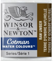 WN COTMAN WATERCOLOUR 1/2 PAN RAW UMBER 0301554