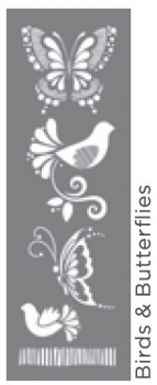 BIRDS & BUTTERFLIES 6Inchx18Inch AMERICANA® DECOR™ STENCIL