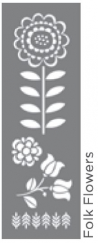 FOLK FLOWERS 6Inchx18Inch AMERICANA® DECOR™ STENCIL