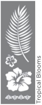 TROPICAL BLOOMS 6Inchx18Inch AMERICANA® DECOR™ STENCIL