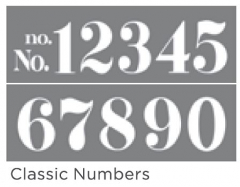 CLASSIC NUMBERS 6Inchx18Inch 2-PART AMERICANA® DECOR™ STENCIL
