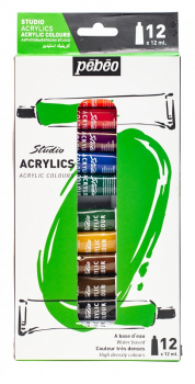 PEBEO STUDIO ACRYLIC SET 12 x 12ml 668700