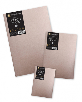 C&D A4 SOFT SKETCH BOOK 20 SHEETS WHITE PAPER KRAFT COVER