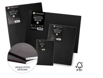 A5 LANDSCAPE SOFT SKETCH BOOK 20 SH WHITE PAPER BLACK COVER