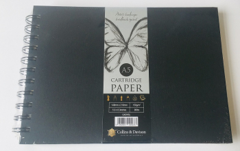A5 LANDSCAPE ARTIST HARDBACK SPIRAL SKETCH BOOK BLACK COVER