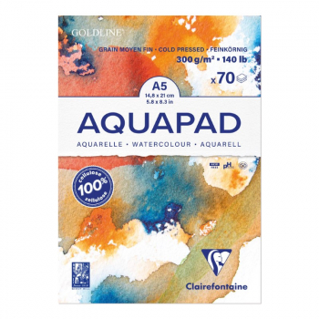 CLAIREFONTAINE GOLDLINE AQUA PAD A5 70SH WHITE 300G 975720C
