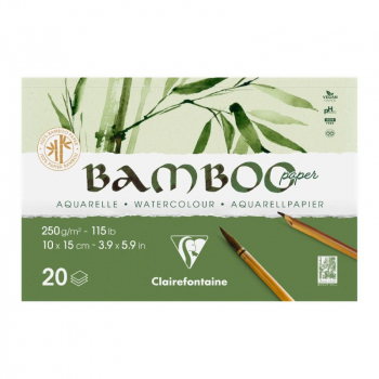CLAIREFONTAINE GLUED PAD 250G A6 20SH BAMBOO 975911C